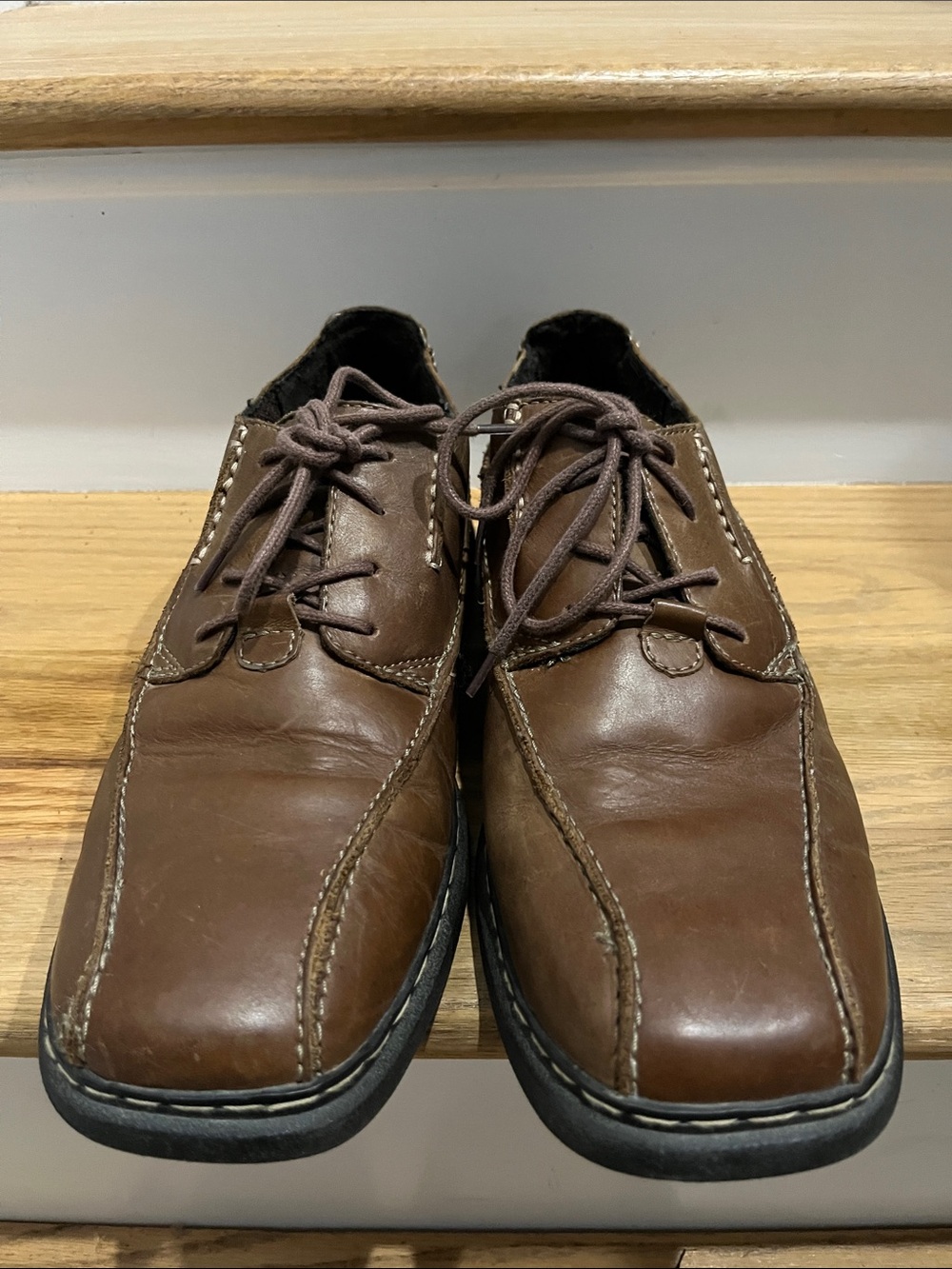 Bjorndal Brown Leather Lace-Up Casual Loafers